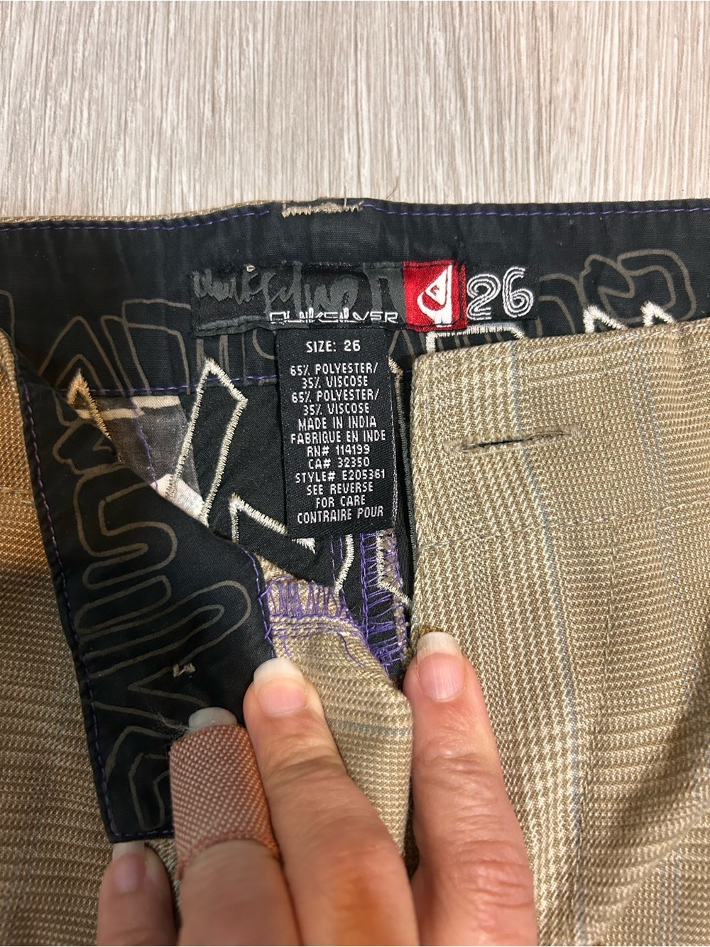 Quiksilver Tan Plaid Chinos - Men's Casual Trousers - Picture 2 of 3